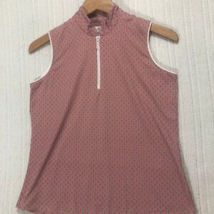 Sport Haley Golf Tank‎ Top Sleeveless Mock Neck Geometric Print Women's Size S